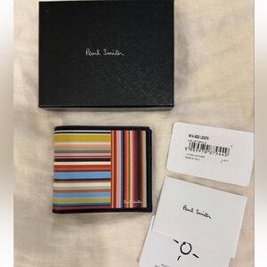 New-Paul Smith Multicolor Signature Stripe Wallet